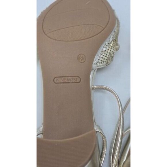 NINE WEST WOMEN'SHIGH HEEL SANDALS GOLD SIZE 8.5M - Picture 7 of 7